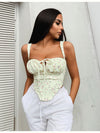 Pastel Yellow Floral Corset Top