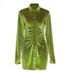 Spring velvet Green Dress