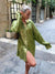 Green Sequin Queen Shirt Dress